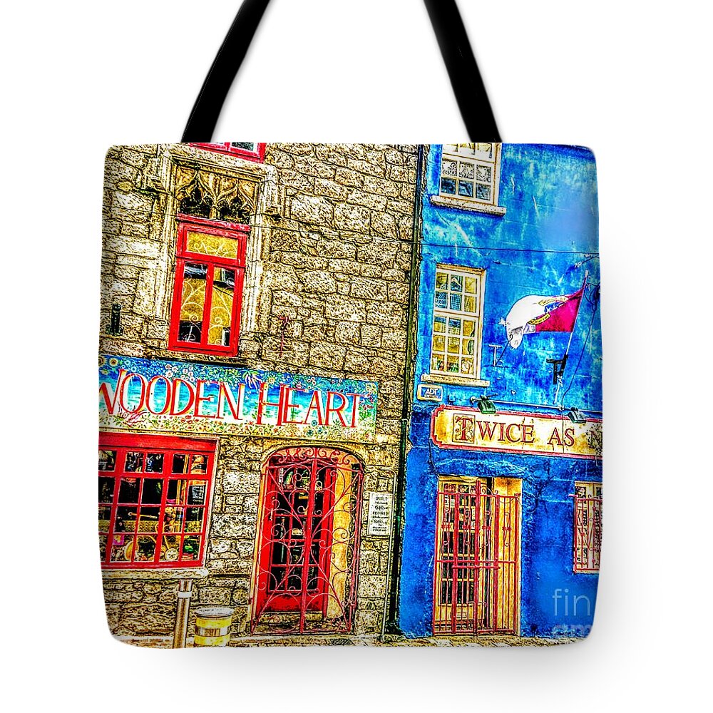 Irish Art Tote Bag featuring the painting Wooden heart twice as nice paintings Galway Ireland by Mary Cahalan Lee - aka PIXI