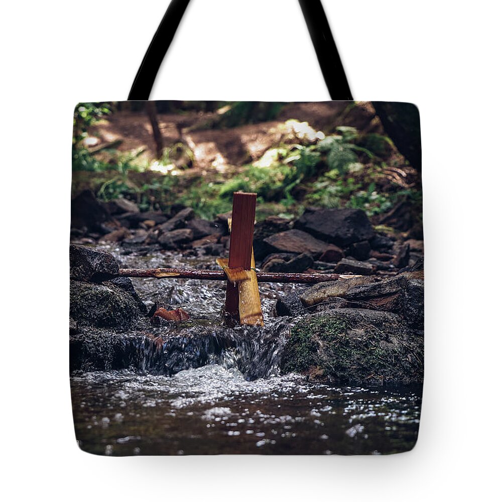 Generate Tote Bag featuring the photograph Wooden mill driven by a river by Vaclav Sonnek