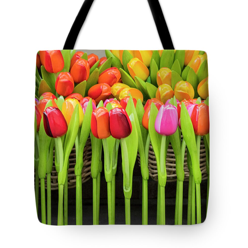Agricultural Tote Bag featuring the photograph Wooden Tulips by Eggers Photography