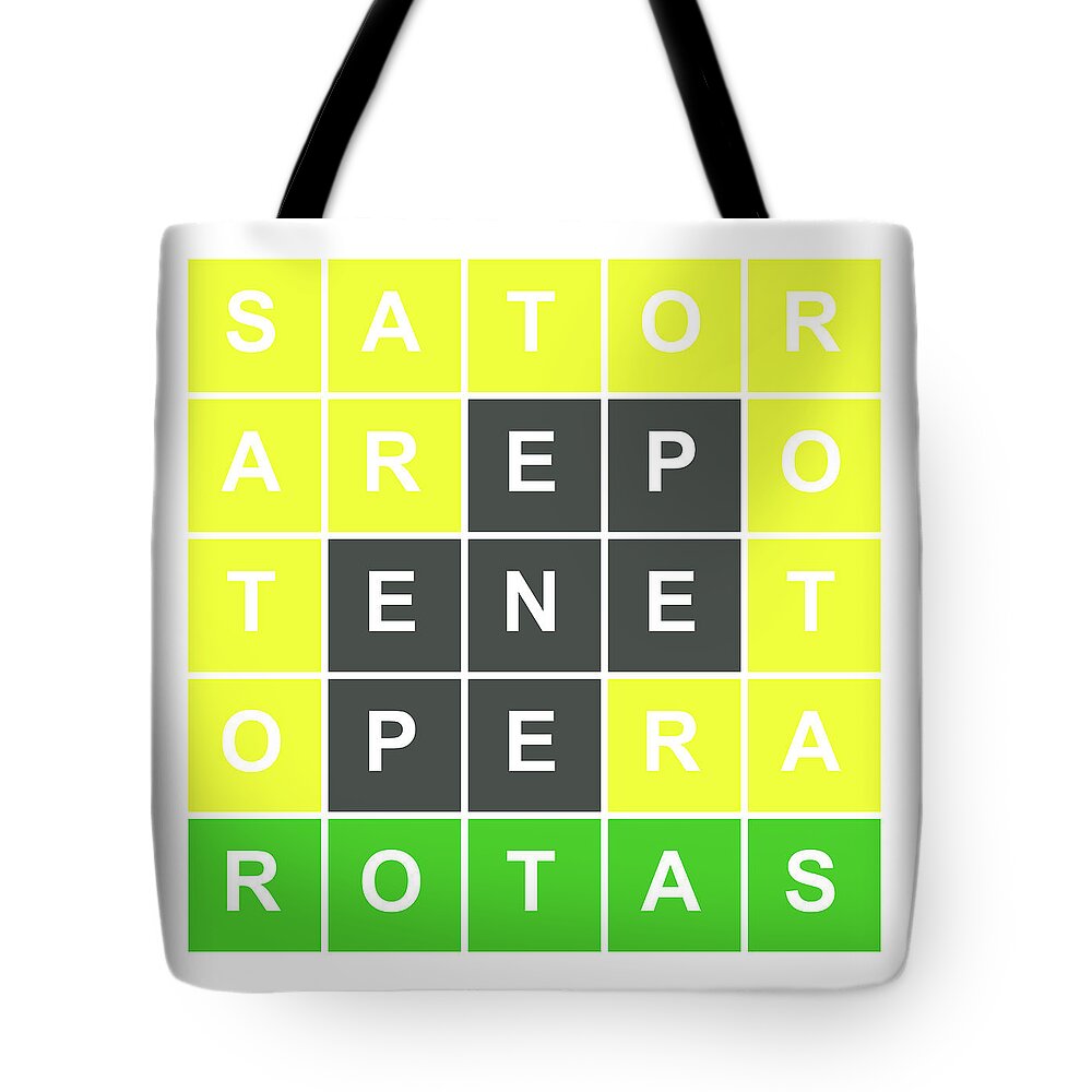 Richard Reeve Tote Bag featuring the digital art Wordle SATOR Square by Richard Reeve