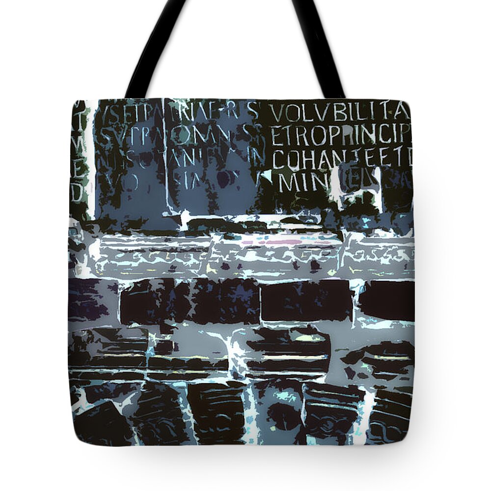 Roman Tablets Tote Bag featuring the photograph Words Do Not Lie by Edward Shmunes
