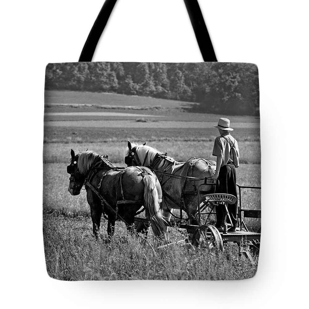 Farming Tote Bag featuring the photograph Working the Field by Nicki McManus