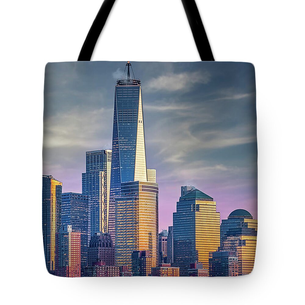 Nyc Skyline Tote Bag featuring the photograph World Trade Center NYC by Susan Candelario