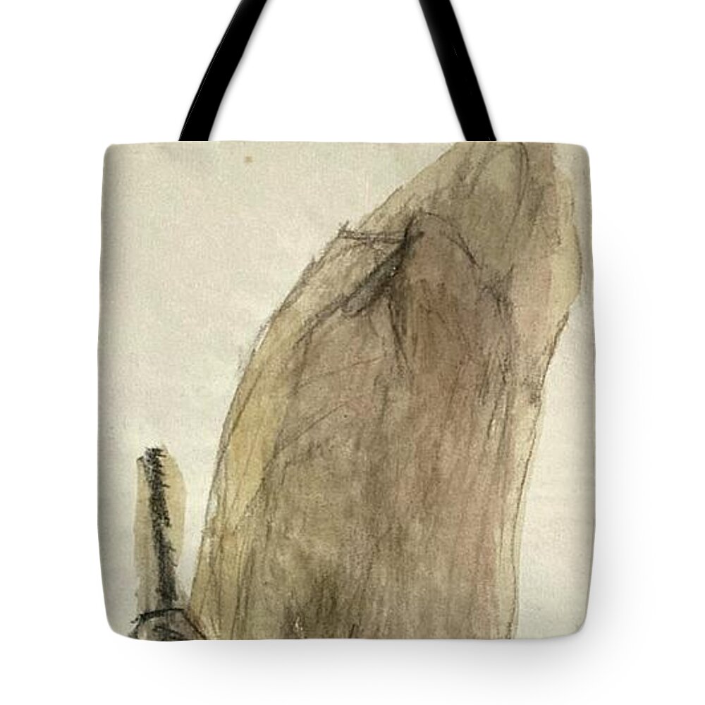 Figure Tote Bag featuring the painting Wrapped figure and coat by David Euler