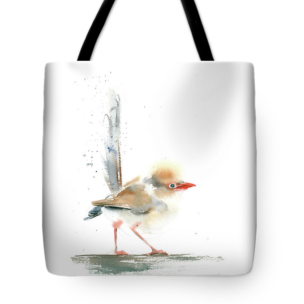 Wren Tote Bag featuring the painting Wren by Paintis Passion