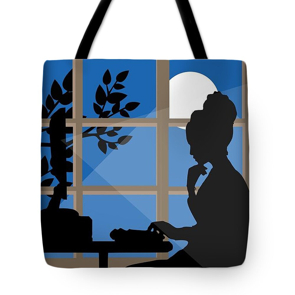 Writer Tote Bag featuring the mixed media Writer's Hours by Nancy Ayanna Wyatt