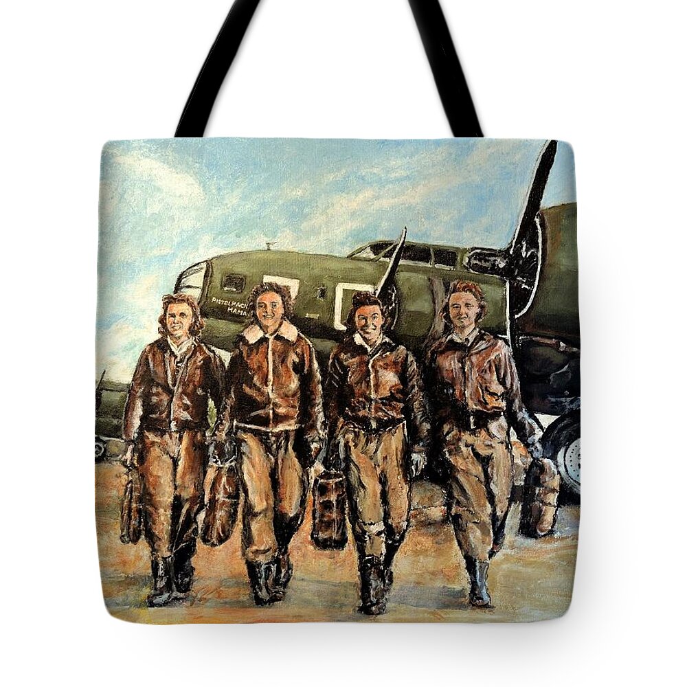Woman's Airforce Service Pilots Tote Bag featuring the painting WW II Wasps by John Bohn
