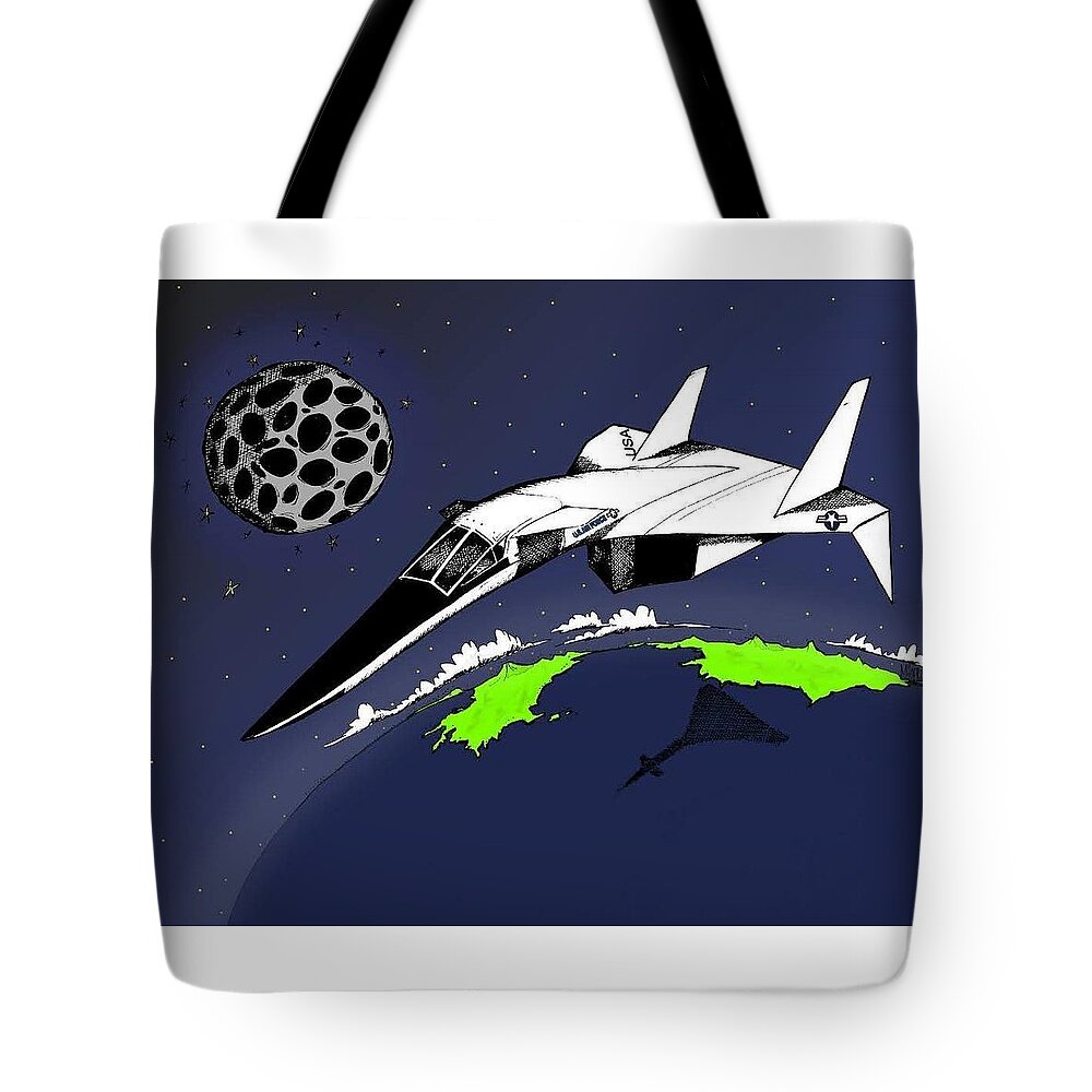 Xb-70 Tote Bag featuring the drawing Xb-70 by Michael Hopkins