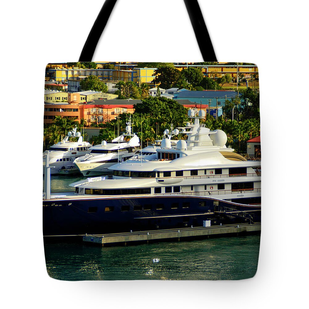 Yachts Tote Bag featuring the photograph Yachts by AE Jones