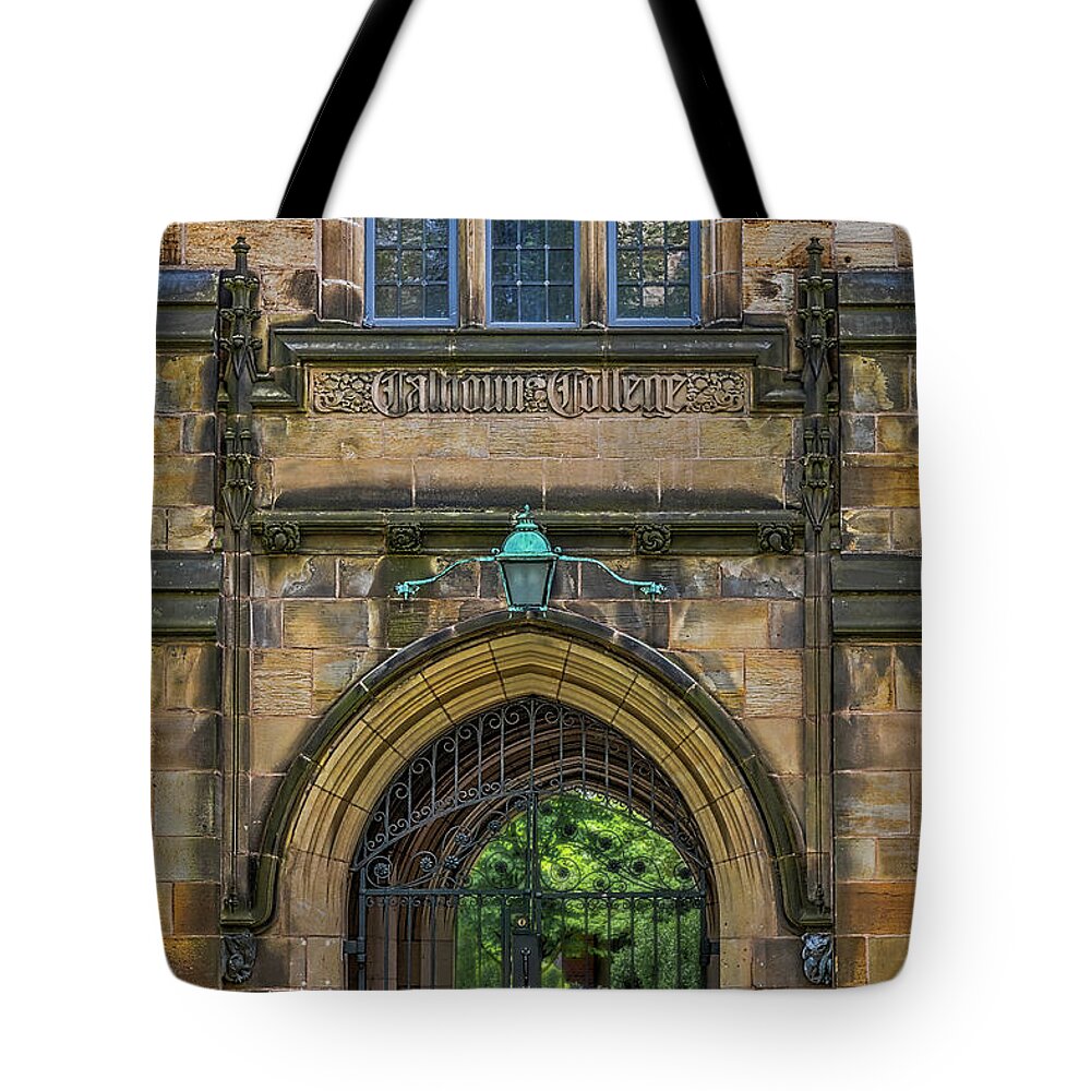 Yale University Tote Bag featuring the photograph Yale Calhoun College by Susan Candelario