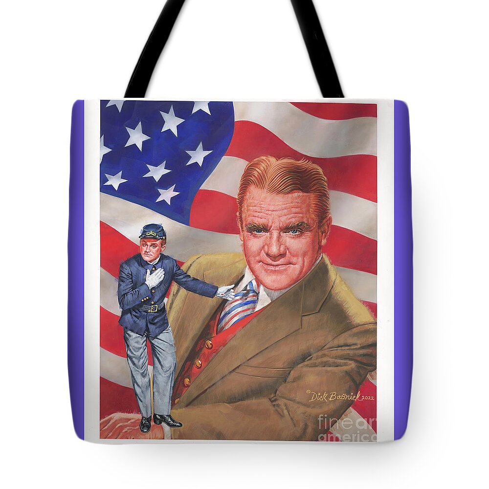 Portrait Tote Bag featuring the painting Yankee Doodle Dandy - James Cagney by Dick Bobnick