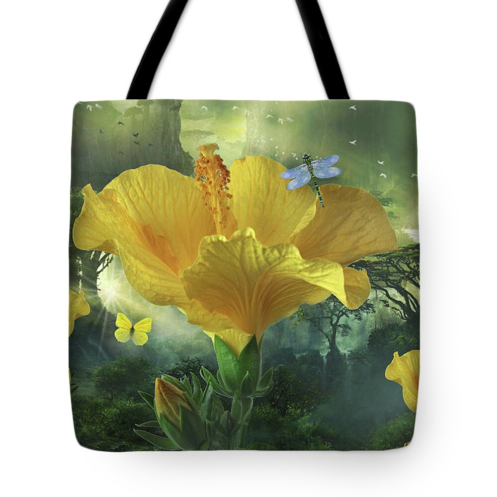 Blumen Tote Bag featuring the photograph Yello-Flowers by Manfred Lutzius