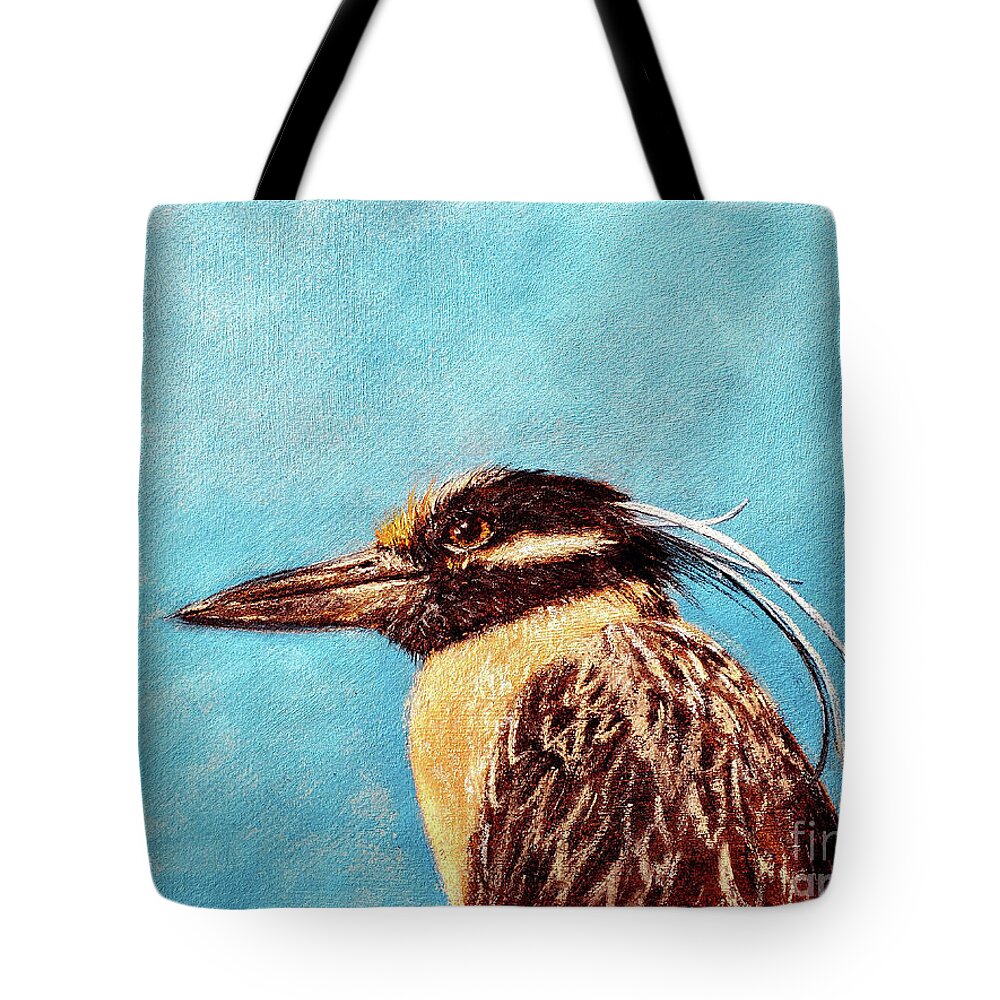 Bird Tote Bag featuring the painting Yellow Crowned Night Heron by Zan Savage