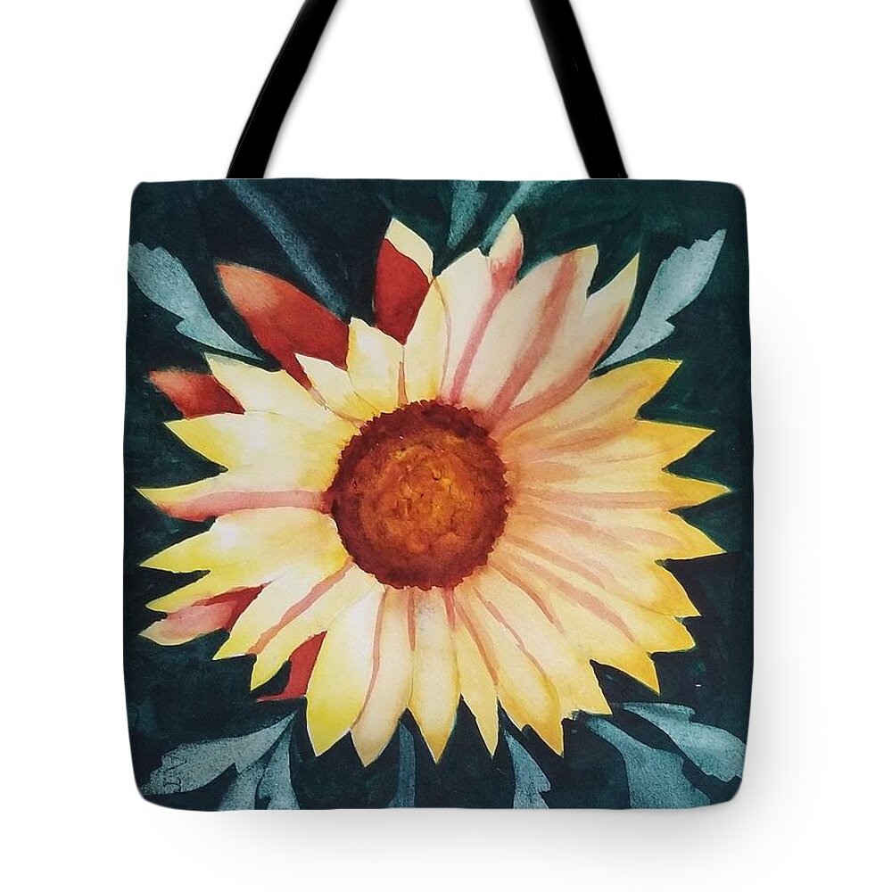 Yellow Daisy Tote Bag featuring the painting Yellow Daisy by Elise Boam