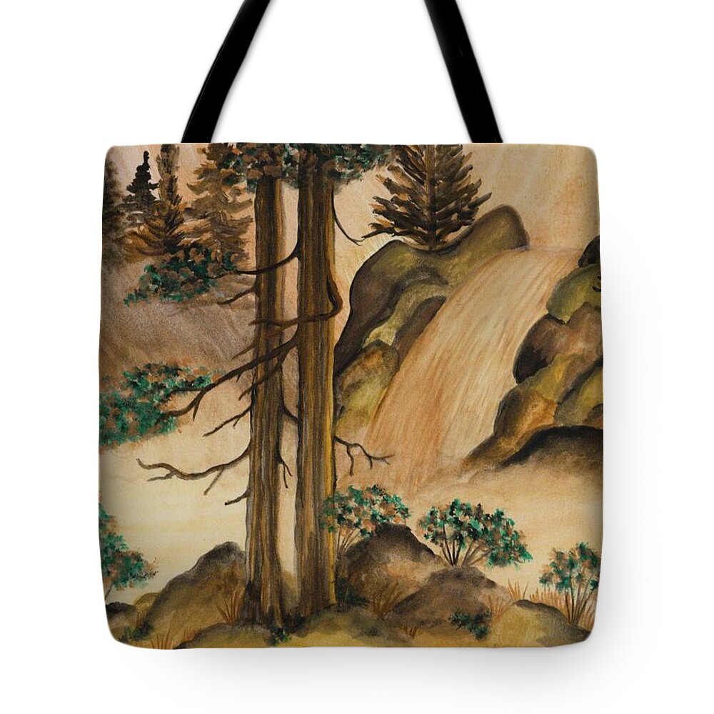 Art Of The Gypsy Tote Bag featuring the painting Huangse Qiutian Yellow Fall by The GYPSY and Mad Hatter