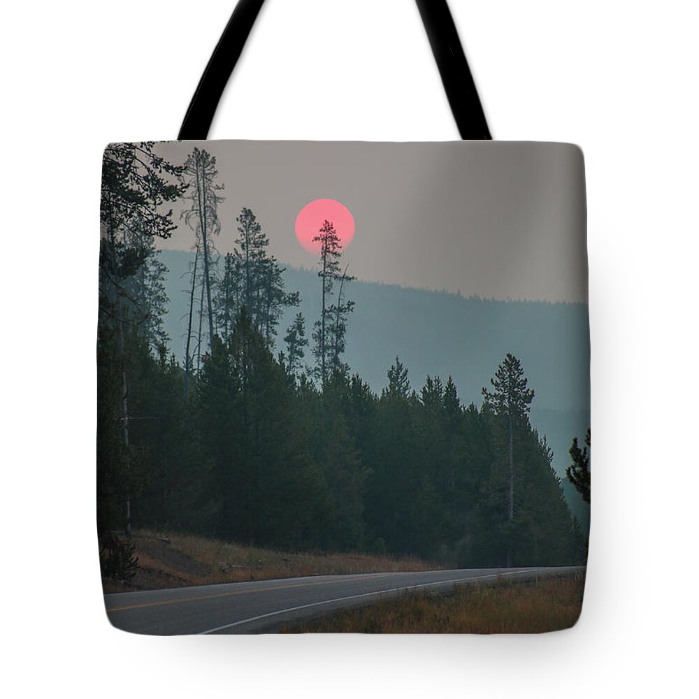 Mountain Tote Bag featuring the photograph Yellowstone Pink Sunrise by Go and Flow Photos