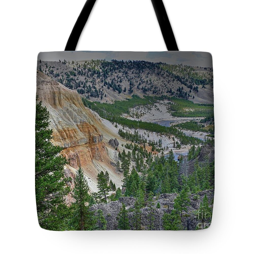 Yellowstone River Tote Bag featuring the photograph Yellowstone River by Steve Brown