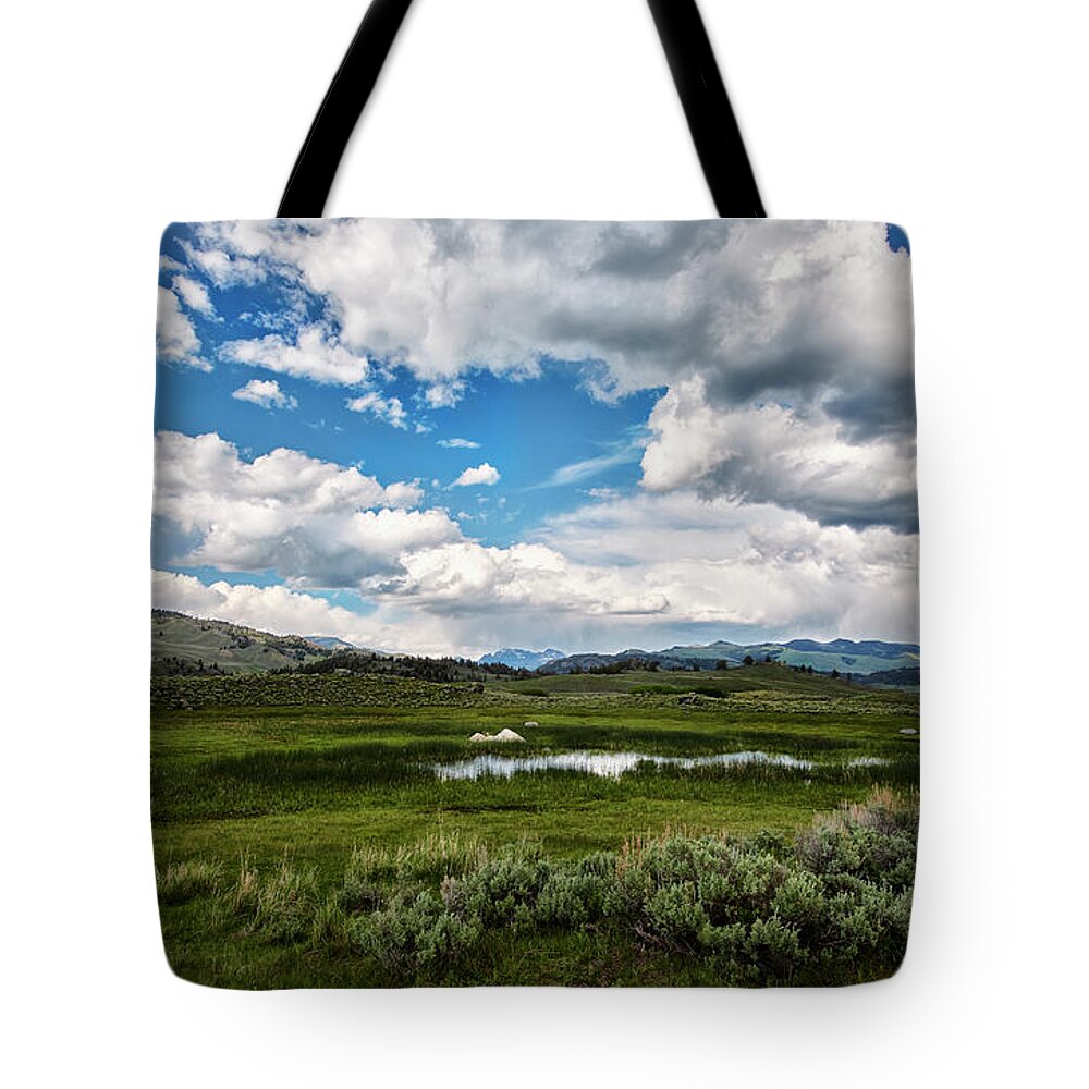 Yellowstone Tote Bag featuring the photograph Yellowstone Valley by Jon Glaser