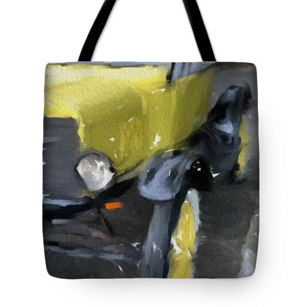 Yellow Tote Bag featuring the digital art Yesteryear by Kathryn Alexander MA