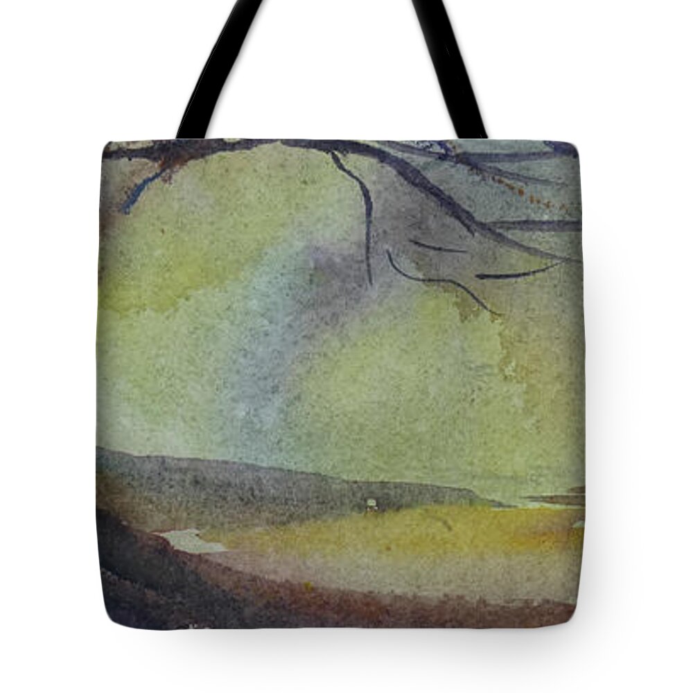Painting Tote Bag featuring the painting Yew Trees, Co, Wexford Ireland by Keith Thompson