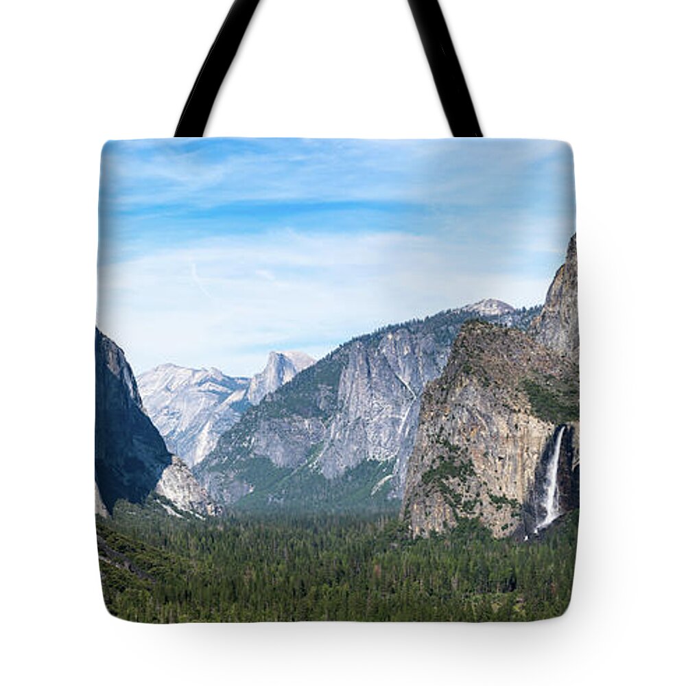 Bridalveil Falls Tote Bag featuring the photograph Yosemite Panorama by Kevin Suttlehan