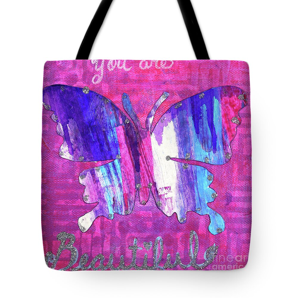 Butterfly Tote Bag featuring the painting You Are Beautiful Butterfly by Lisa Crisman
