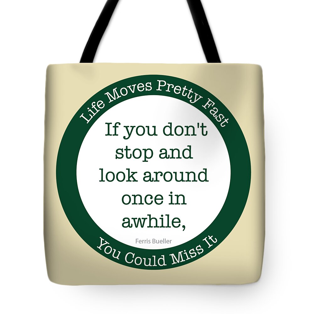 Quote Tote Bag featuring the digital art You could miss it by Greg Joens