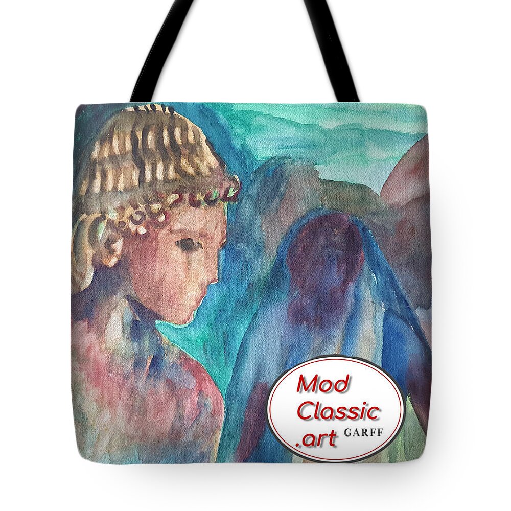 Sculpture Tote Bag featuring the painting Youth ModClassic Art by Enrico Garff