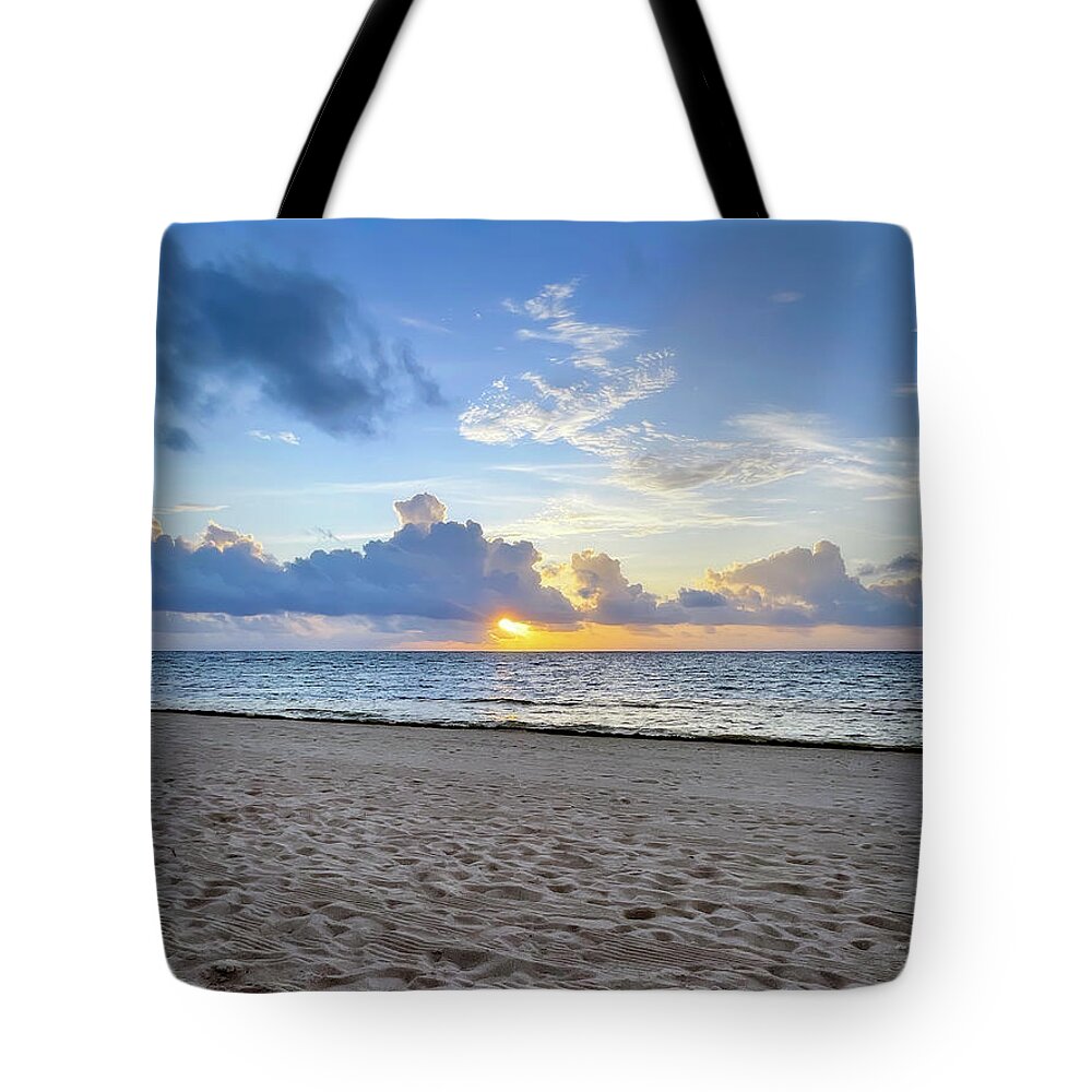 Photopainting Tote Bag featuring the digital art Magical Sunset by Terry Davis