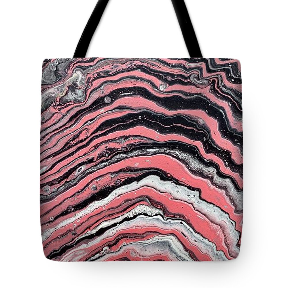 Abstract Tote Bag featuring the painting Zebra by Nicole DiCicco