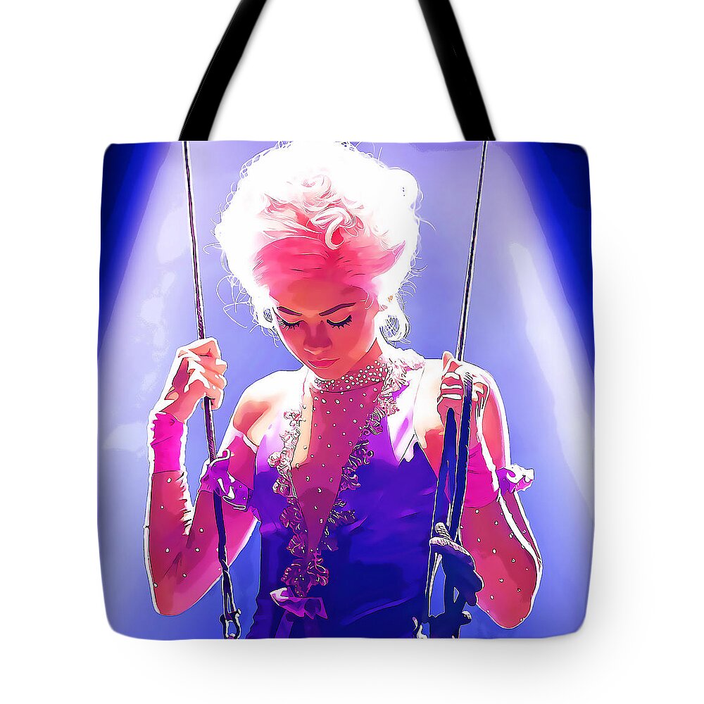 The Greatest Showman Tote Bag featuring the mixed media Zendaya The Greatest Showman by Marvin Blaine