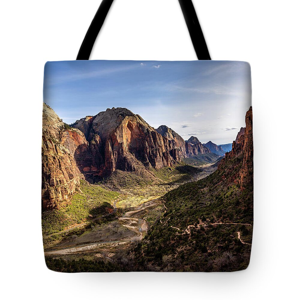 Zion Canyon Tote Bag featuring the photograph Zion Canyon National Park by Bradley Morris