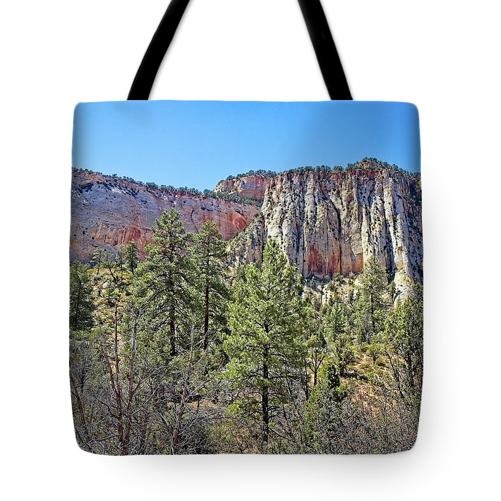 Nature Tote Bag featuring the photograph Zion's Spectacular Cliffs by Ronald Lutz