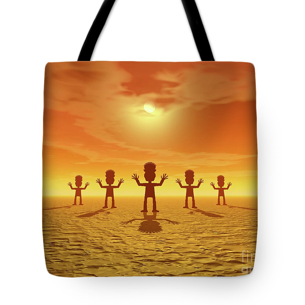 Zombies Tote Bag featuring the digital art Zombies of the Desert by Phil Perkins