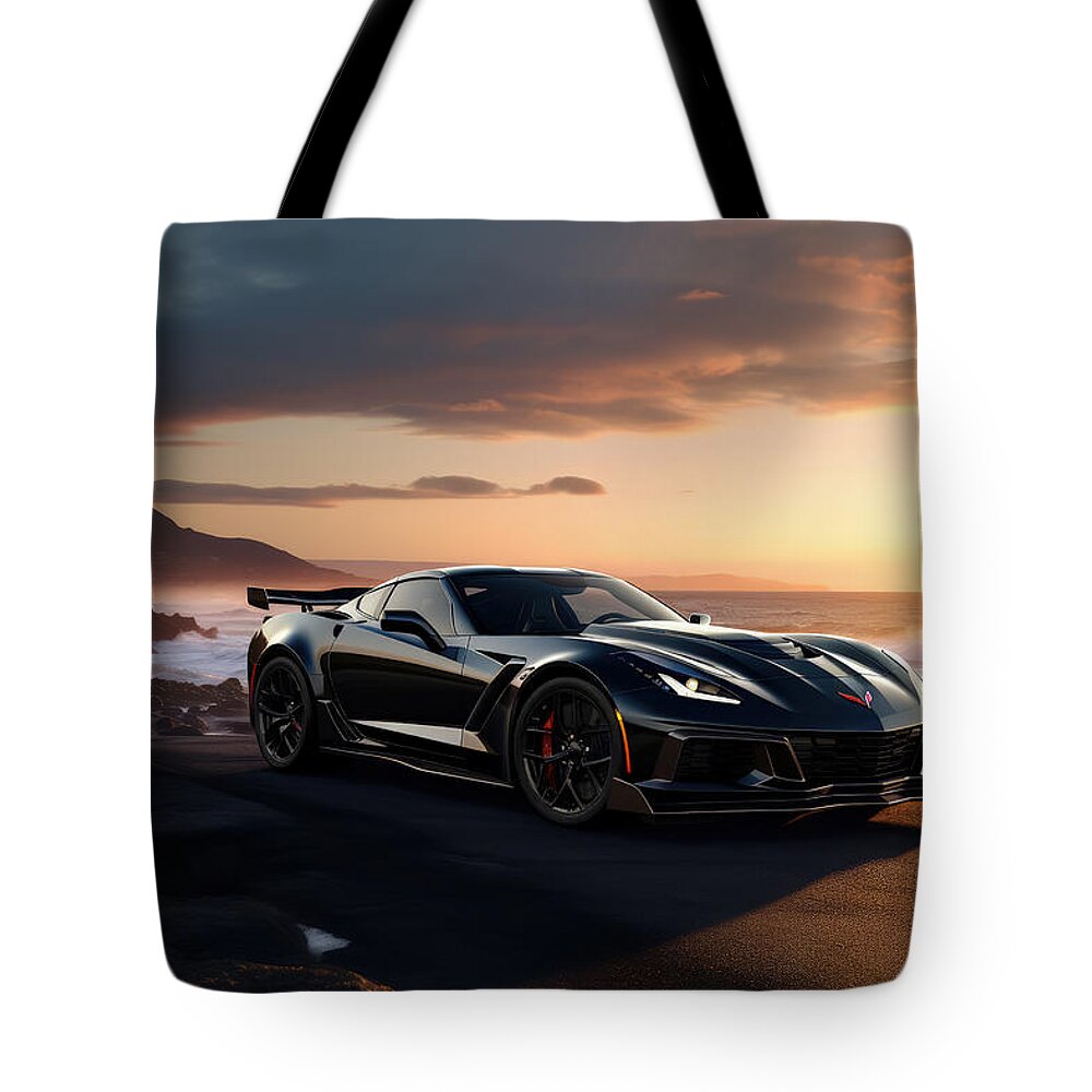 Zr1 Tote Bag featuring the painting ZR1, a Master of Two Worlds by Lourry Legarde