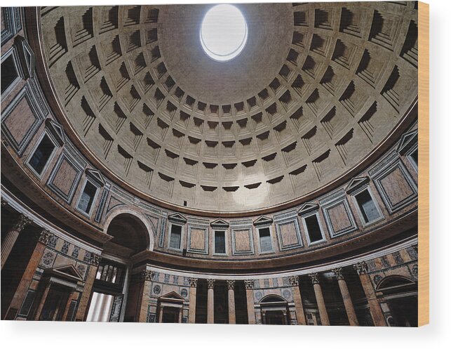 Interior Of The Pantheon Rome Italy Wood Print