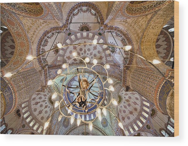 Turkey Istanbul Blue Mosque Interior Wood Print