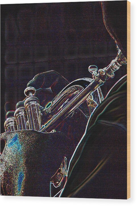 Horn Wood Print featuring the photograph Horn Player 71 #2 by Jerry Sodorff