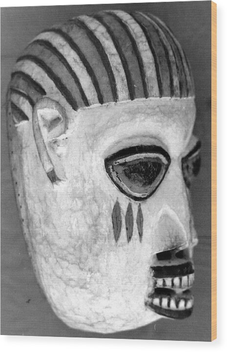 Masks Wood Print featuring the photograph Cameroon Tribal Mask by Jerry Stivers