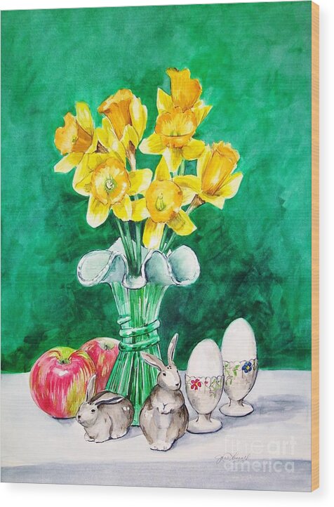 Spring Wood Print featuring the painting Spring Mix by Jane Loveall