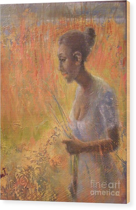 Gullah Wood Print featuring the painting Sweet Grass by Gertrude Palmer
