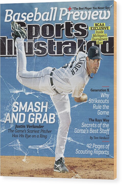 Magazine Cover Wood Print featuring the photograph , 2013 Mlb Baseball Preview Issue Sports Illustrated Cover by Sports Illustrated