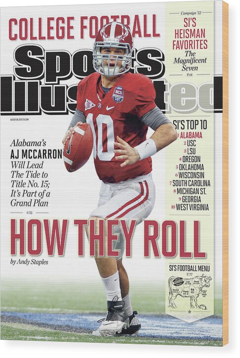 Magazine Cover Wood Print featuring the photograph 2012 College Football Preview Issue Sports Illustrated Cover #1 by Sports Illustrated