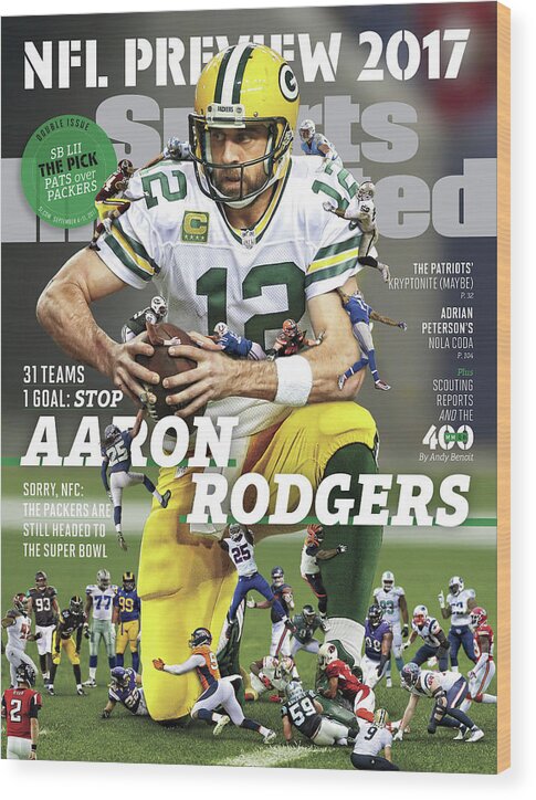 Season Wood Print featuring the photograph 31 Teams, 1 Goal Stop Aaron Rodgers, 2017 Nfl Football Sports Illustrated Cover by Sports Illustrated
