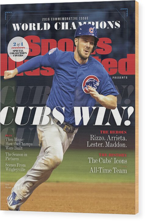 American League Baseball Wood Print featuring the photograph Chicago Cubs, 2016 World Series Champions Sports Illustrated Cover by Sports Illustrated