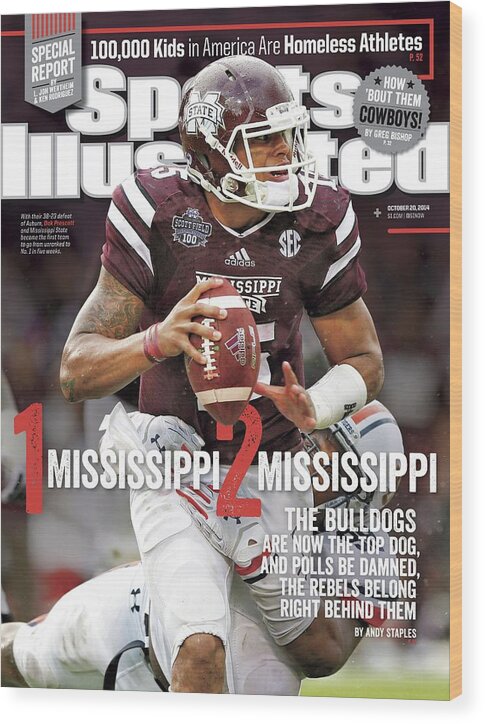 Magazine Cover Wood Print featuring the photograph 1 Mississippi, 2 Mississippi The Bulldogs Are Now The Top Sports Illustrated Cover by Sports Illustrated