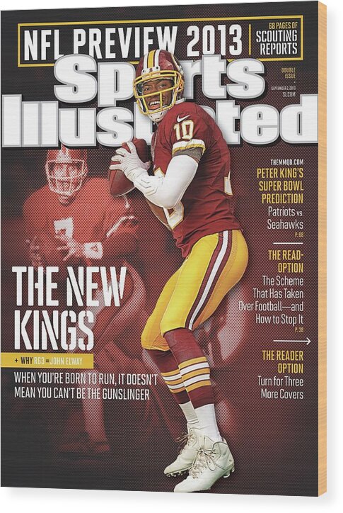 Magazine Cover Wood Print featuring the photograph The New Kings 2013 Nfl Football Preview Issue Sports Illustrated Cover by Sports Illustrated