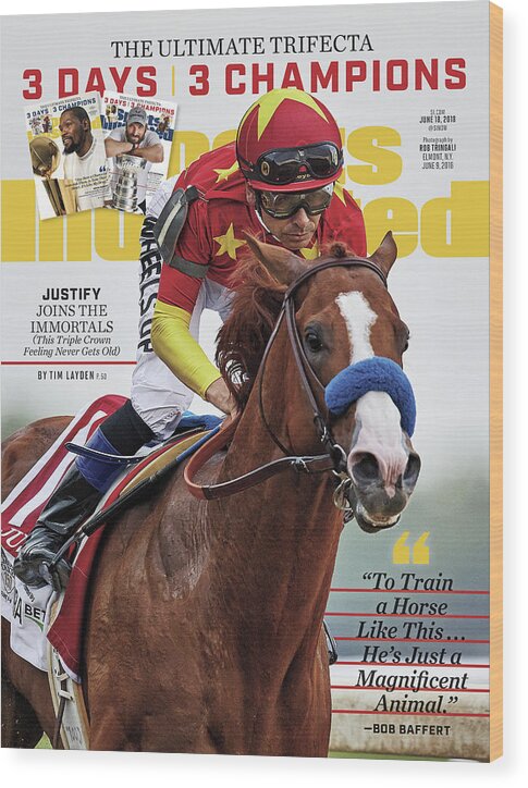 Magazine Cover Wood Print featuring the photograph The Ultimate Trifecta 3 Days, 3 Champions Sports Illustrated Cover #4 by Sports Illustrated