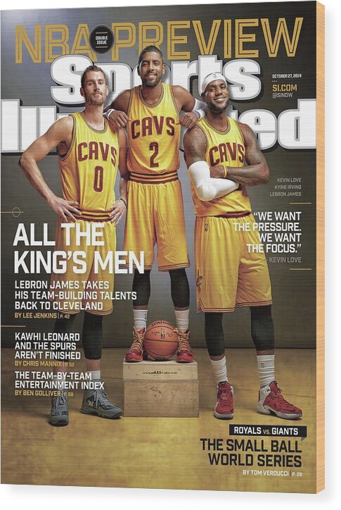 Magazine Cover Wood Print featuring the photograph All The Kings Men 2014-15 Nba Basketball Preview Issue Sports Illustrated Cover by Sports Illustrated
