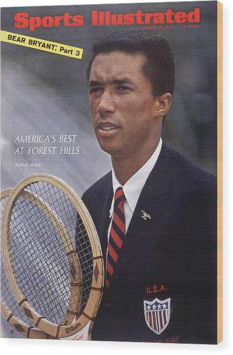 Magazine Cover Wood Print featuring the photograph Arthur Ashe, Tennis Sports Illustrated Cover by Sports Illustrated